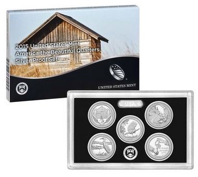 2015 USA America the Beautiful Quarters Silver Proof Set